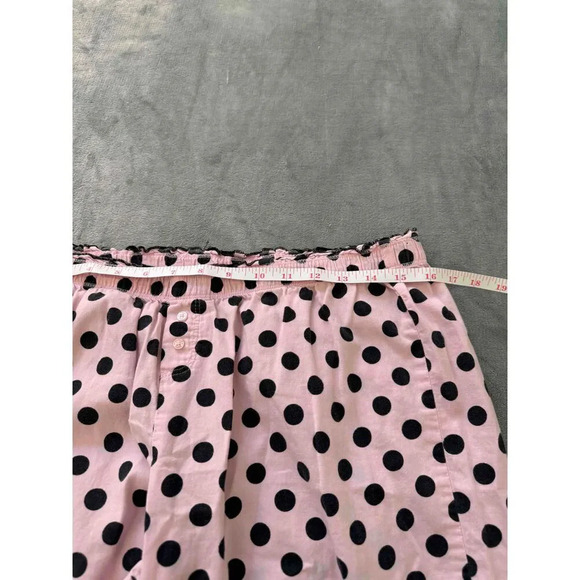 Victoria's Secret Pink Black Polka Dot Elastic Waistband Pajama bottom Long Size - Picture 6 of 7